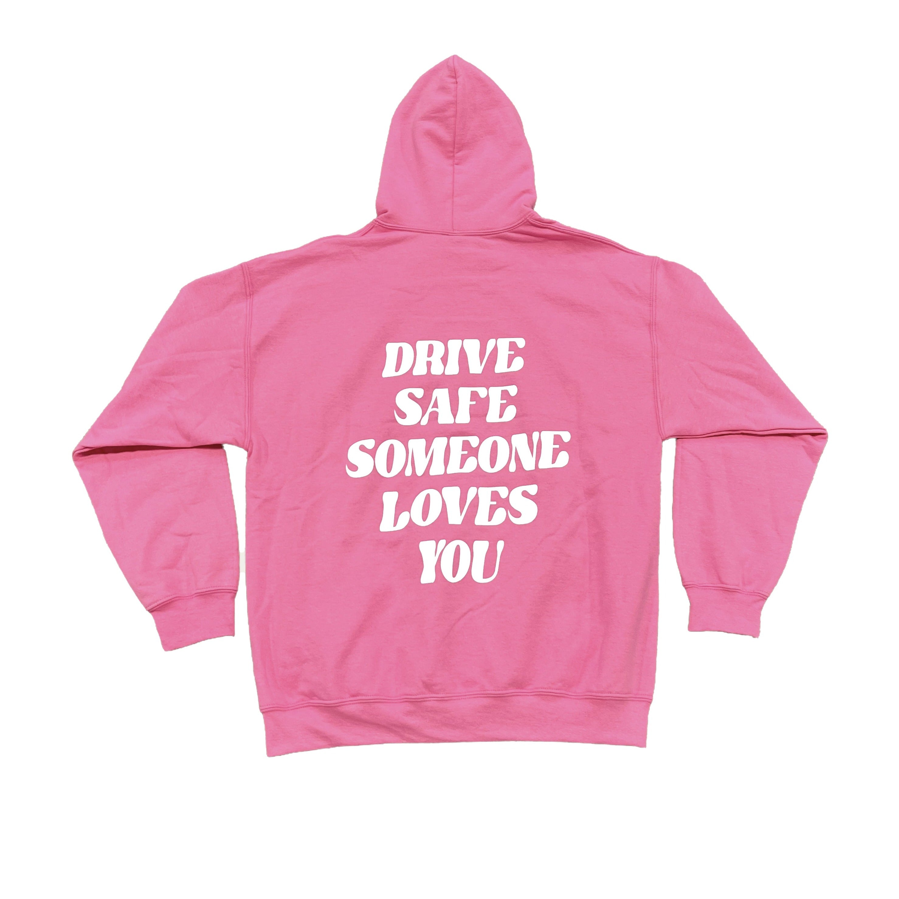 Share Love Hoodie in Pink with Blue Heart